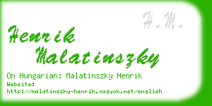 henrik malatinszky business card